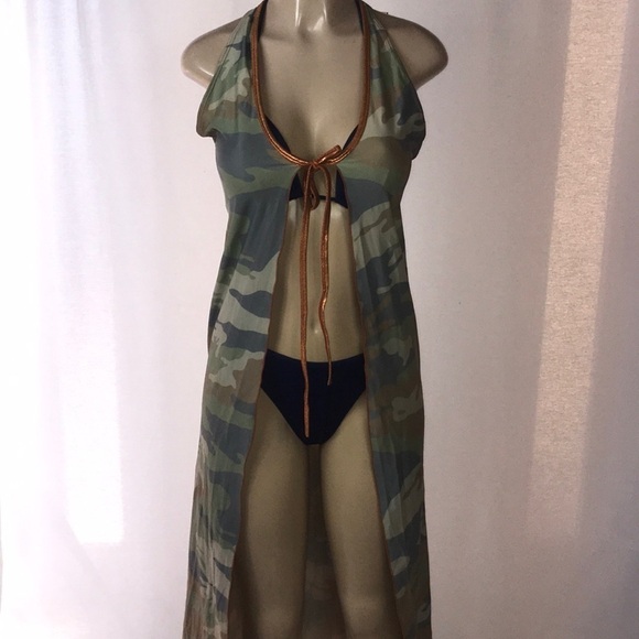 Zuliana Halter Camouflage Cover Up Size Small. New With Tags. - Picture 1 of 6